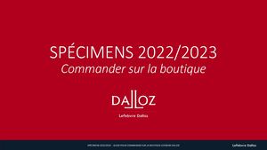 Tuto Spécimens Boutique 2022 23