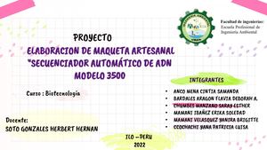 Elaboracion De Maqueta Artesanal Secuenciador Automatico De Adn 3500
