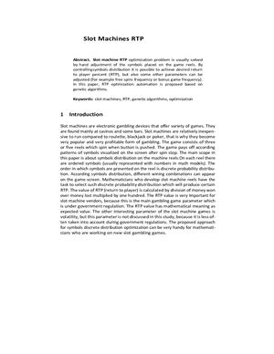 Slot Machine RTP Optimization