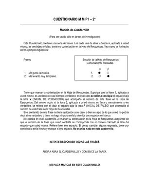 Examen Psicológico Psicométrico