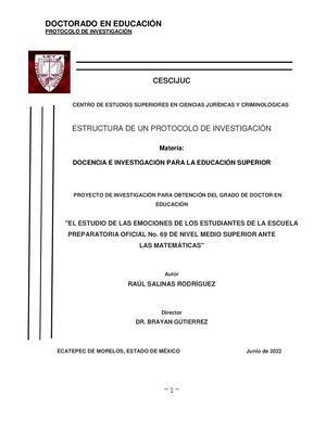 "EL ESTUDIO DE LAS EMOCIONES DE LOS ESTUDIANTES DE LA ESCUELA PREPARATORIA OFICIAL No. 69 DE NIVEL MEDIO SUPERIOR ANTE LAS MATEMÁTICAS"