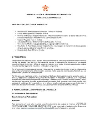 Guia3 Especificar Los Recursos Para El Mantenimiento De Equipos De Computo