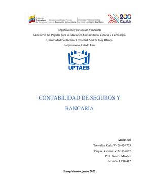 Contabilidad De Seguros Y Bancario