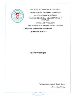 Captacion ,Seleccion E Induccion De Talentos Humanos (10° Trimestre Suativa 1)