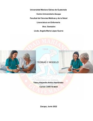 Texto Paralelo De Teorías y Modelos De Enfermerías