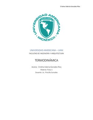 Ensayo Termodinámica Cristina González