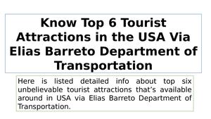 Tourist Attractions By Elias Barreto Department of Transportation