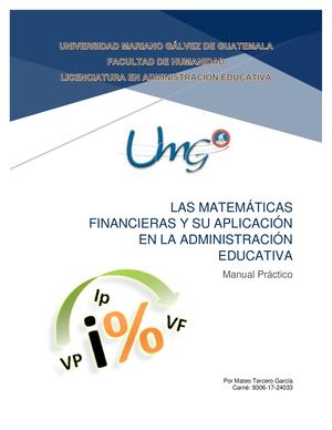 Las Matemáticas Financieras Y Su Aplicación En La Administración Educativa