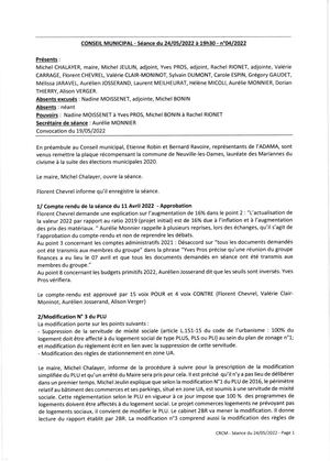 Conseil Municipal 24 Mai 2022