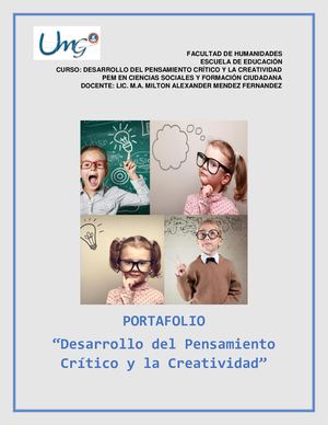 Portafolio Final De Desarrollo Del Pensamiento Crítico Y La Creatividad