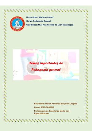TEMAS DE PEDAGOGÍA GENERAL