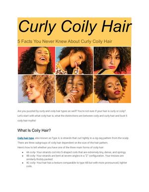 5 Facts You Never Knew About Curly Coily Hair