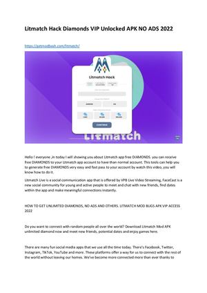 Litmatch Hack Diamonds Vip Unlocked Apk No Ads 2022
