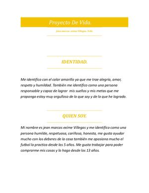 Proyecto De Vida JEAN MARCOS EXIME