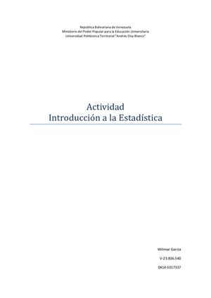Estadisticas I Wilimar Garcia