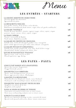 Menu Le Port Gallier