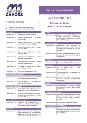 Conseil Communautaire du 02 06 2022