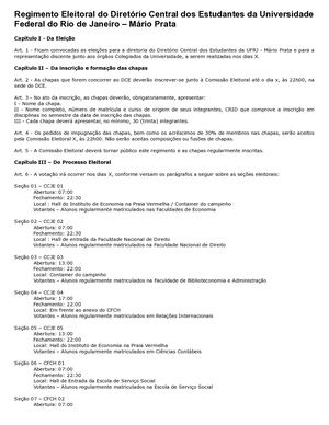 Regimento Eleitoral DCE