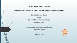 Evidencia 5 Estudio De Caso Situaciones Empresariales