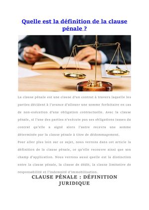 C'est quoi une clause pénale ?