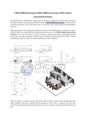 CAD to BIM Conversion Services | PDF to Revit Conversion | PDF to BIM Conversion Services