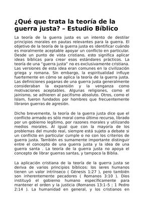 Qué Que Trata La Teoría De La Guerra Justa