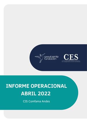 Andes Informe Operacional Abril