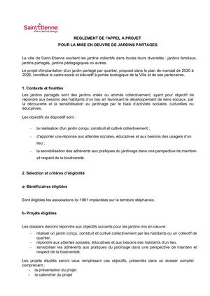 Règlement Appel à projet jardins partagés 2022