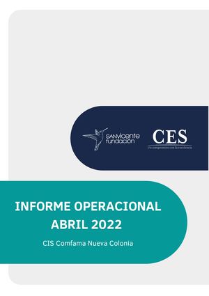 Nueva Colonia Informe Operacional Abril