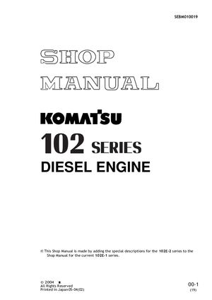Komatsu 102 Series Engine Shop Manual Sa6d102e