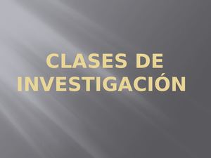Clases De Investigación