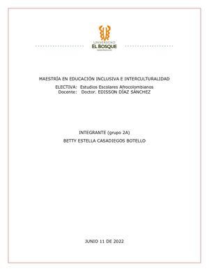 Betty Casadiegos G2 Rondas Y Juegos Afrocolombiano