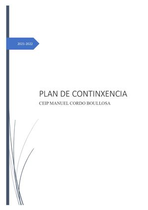 Plan De Continxencia Do Ceip Manuel Cordo Boullosa 21 22 + Horario Espello
