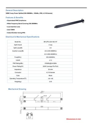 350 3800mhz Rf Power Splitter Tappers Hybrid Combiner