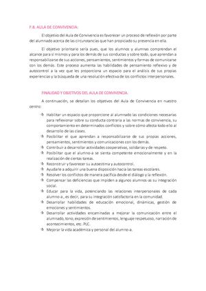 Plc En El Aula De Convivencia Y En La Mediación