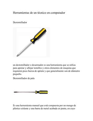 Herramientas De Un Técnico En Computador