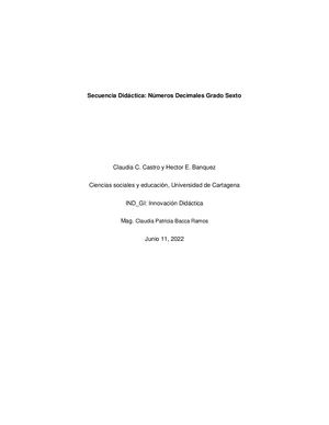 Secuencia Didactica Numeros Decimales