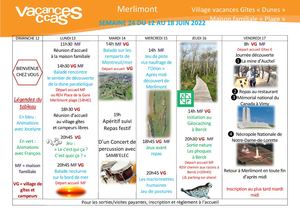 Planning Animation Merlimont S24 Du 12 Au 18 Juin