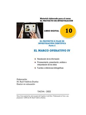Libro Digital 10 El Proyecto Parte IV El Marco Operativo 2