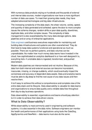 Data Observability The Next Frontier Of Data Engineering Pdf