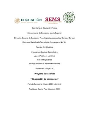 Proyecto Transversal Elaboración De Compostas Docx