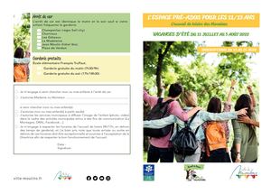 Programme pour les 11-13 ans