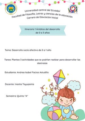 Desarrollo socio afectivo de 0 a 1 año