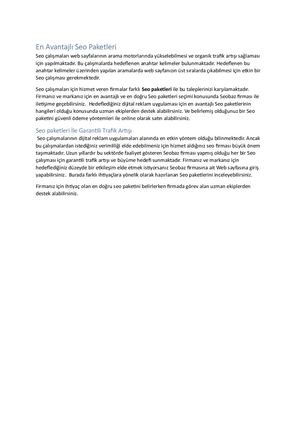 En Avantajlı Seo Paketleri