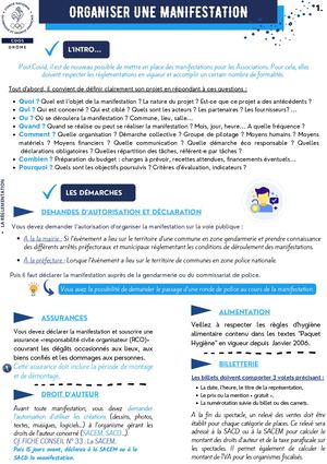 Fc N°50 Organiser Une Manifestation