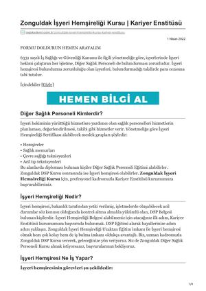 Isgakademi Com Tr Zonguldak İşyeri Hemşireliği Kursu  Kariyer Enstitüsü.