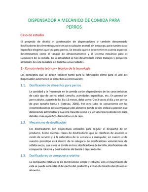 Dispensador Mecánico De Comida Para Perros (Proyecto)