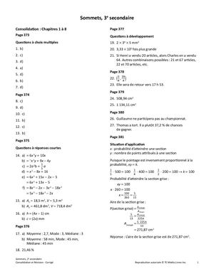 Corrigé De La Révision Des Travaux 1 A 5