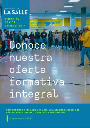 Oferta Formativa 2022-2 Dirección De Vida Universitaria