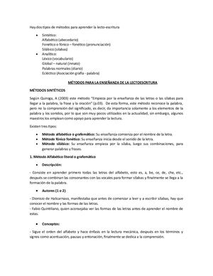 Métodos Lectoescritura